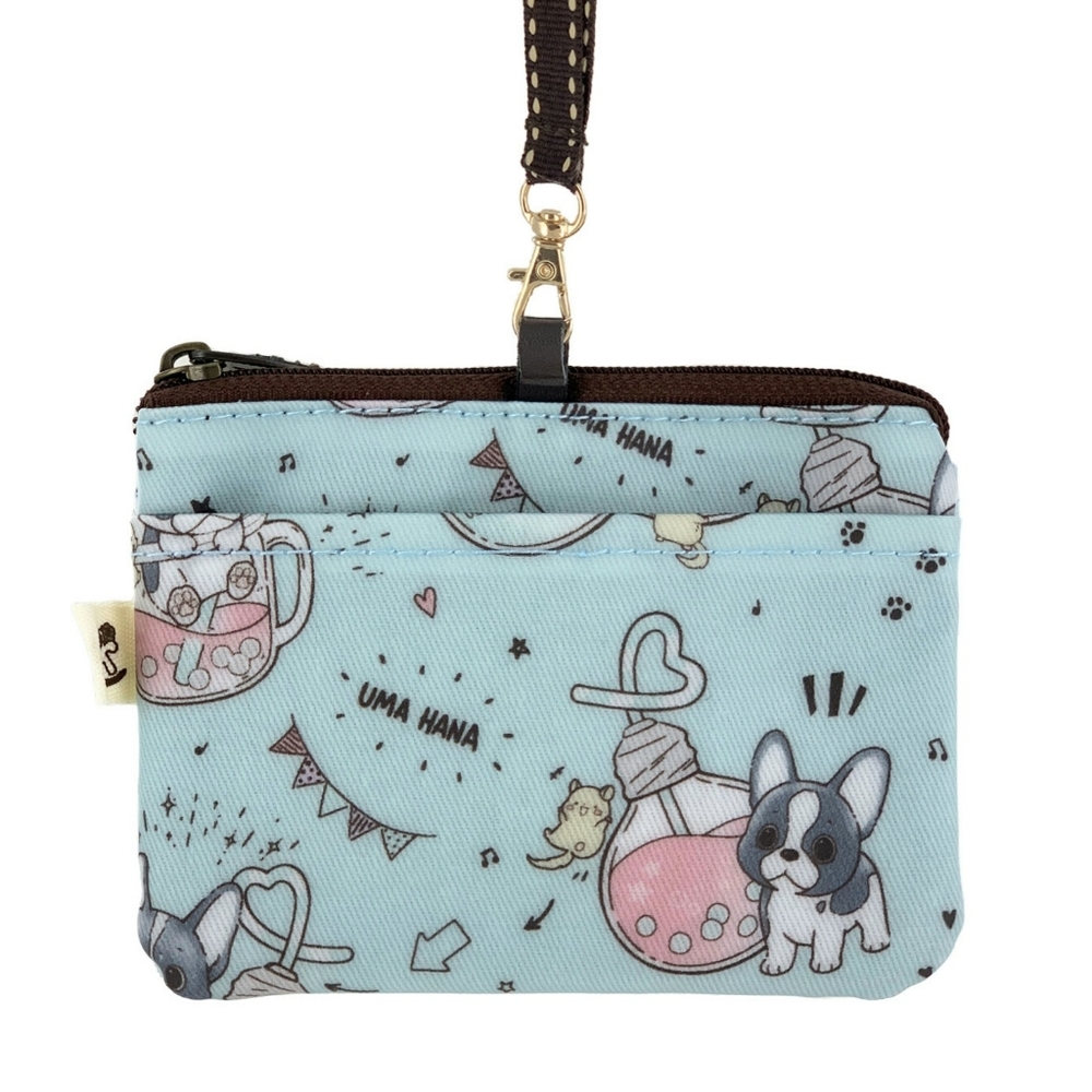 Waterproof Boba French Bulldog Coin Purse Card Pouch Holder